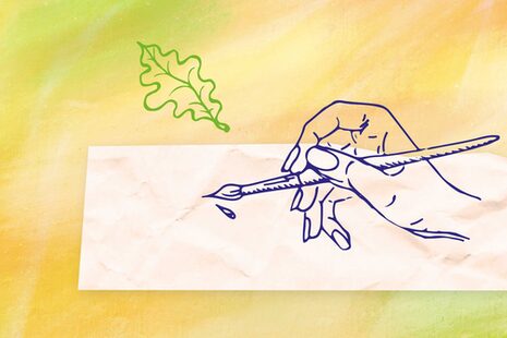 Una mano disegnata con un pennello
